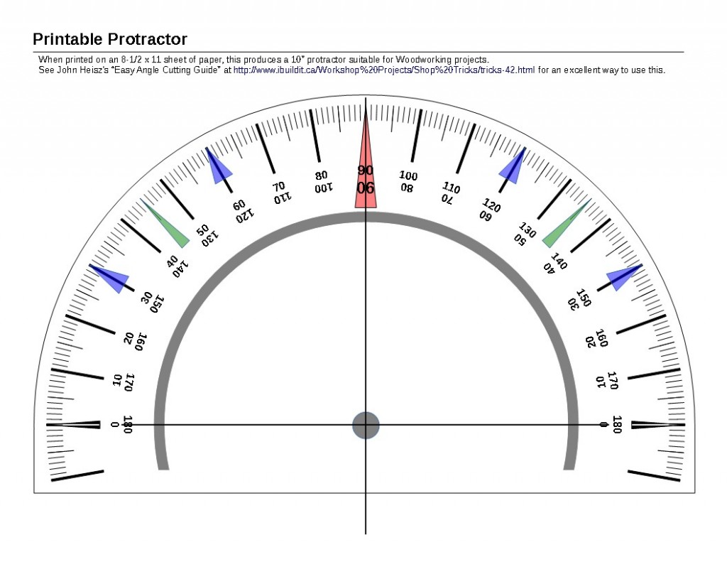 Printable Protractor » linear concepts